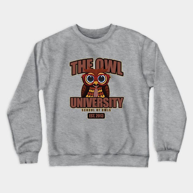 Owl University Crewneck Sweatshirt by adamzworld